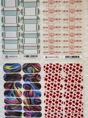 Jamberry Nail Wraps - 4 Full Sheets Mixed Designs